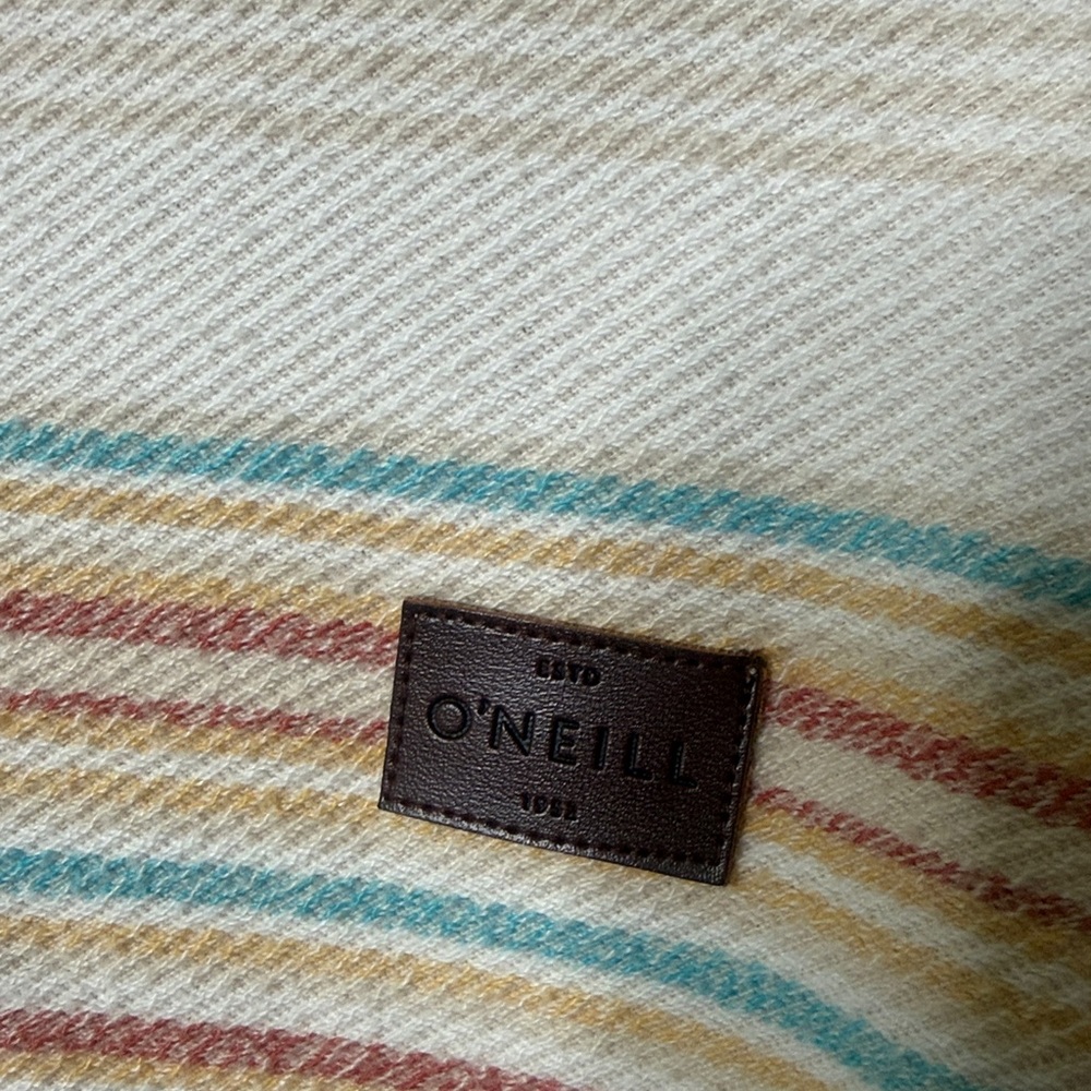 O'Neill Bavaro Cream Striped Pullover Hoodie - Picture 5 of 11